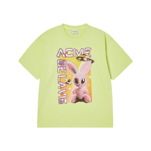 REAL ALIEN FUZZY RABBIT SHORT SLEEVE T-SHIRT LIME
