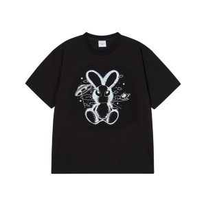 SOLO RABBIT ALIEN SHORT SLEEVE T-SHIRT BLACK