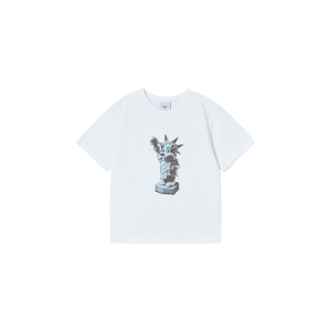 KIDS AC BEAR STATUE OF LIBERTY SHORT SLEEVE T-SHIRT WHITE