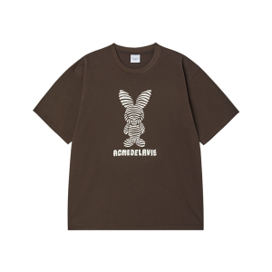 STRIPE RABBIT SHORT SLEEVE T-SHIRT DARK BROWN