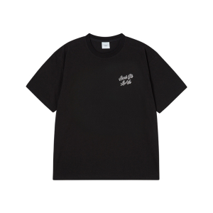 OUTLINE SCRIPT LOGO SHORT SLEEVE T-SHIRT BLACK