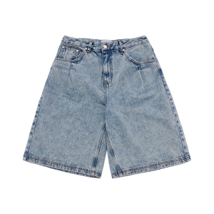 POINT LOGO POCKET DENIM SHORT PANTS LIGHT BLUE