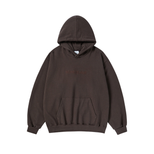 DOUBLE LINE HOODIE DARK BROWN