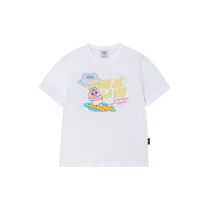 OPANCHU USAGI X ADLV WOMAN SURFING OPANCHU STANDARD SHORT SLEEVE T-SHIRT WHITE