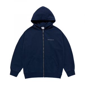 [acmé de la vie X HOSHI]  BASIC BIO WASHING HOODIE ZIP UP NAVY