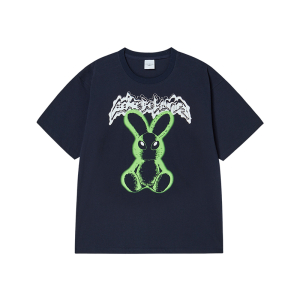 NEON ALIEN RABBIT SHORT SLEEVE T-SHIRT DARK NAVY