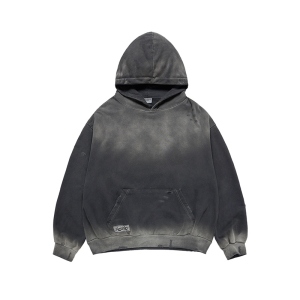 DISTRESSED HOODIE BLACK